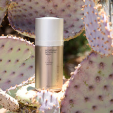 Load image into Gallery viewer, Refreshing Botanical Wash 15ml photographed on a Prickly Pear Cactus. Product is by Mikel Kristi Skincare, based in the Arizona desert. This product is Step 1: Cleanse, and comes in a 15ml airless pump bottle with metallic sand colored label.
