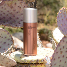 Load image into Gallery viewer, Vital A Rejuvenating Serum 30ml photographed on a Prickly Pear Cactus. Product is by Mikel Kristi Skincare, based in the Arizona desert. This product is Step 3: Treat, and comes in a 30ml airless pump bottle with metallic maroon colored label.
